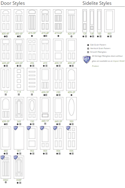 Heritage Fiberglass Entry Door Styles