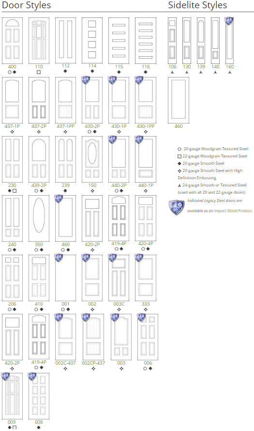 Legacy Steel Entry Door Styles