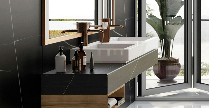 bathroom countertop and vanity surfaces by Cosentino