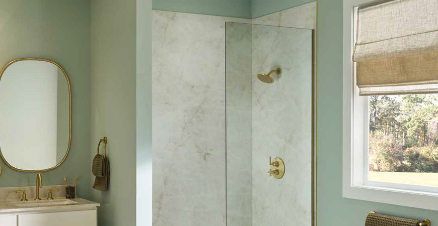 cultured marble shower system by Wolf Home Products