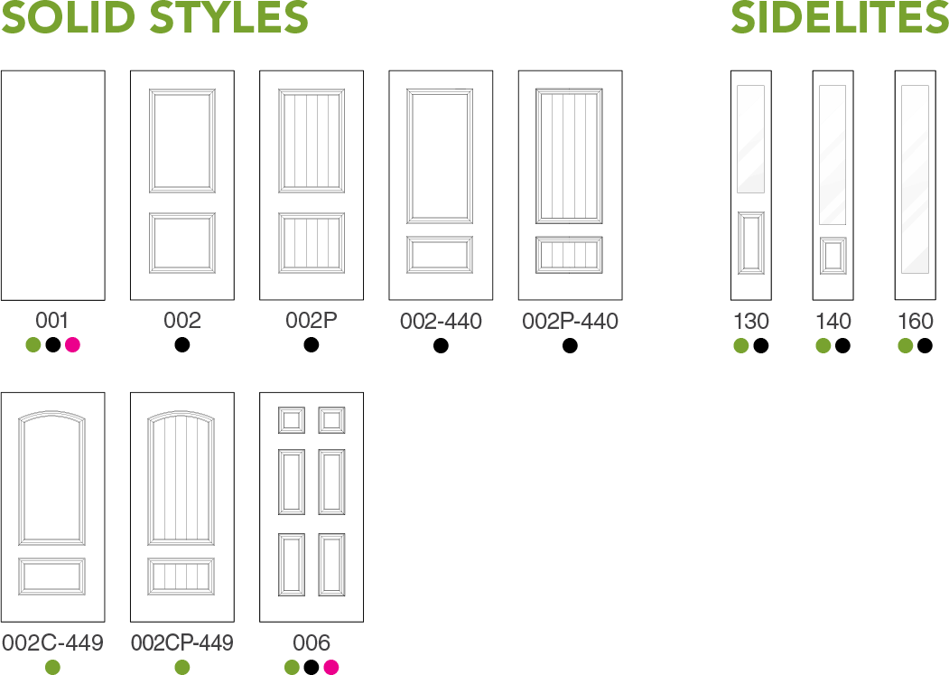 Provia Ascent Fiberglass Entry Door Styles